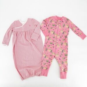 Hanna Andersson Giraffe Ralph Lauren Bundle Sleeping Gown Sleeper 6-12M